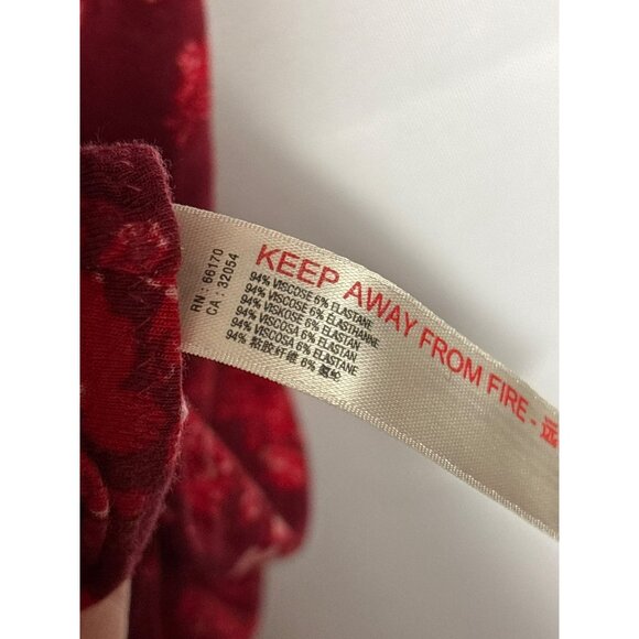 Intimately Free People Printed Turnt Red Bodysuit Size S Floral - Picture 8 of 8